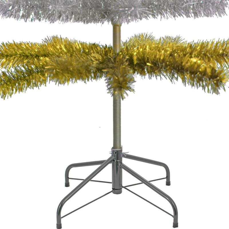 Gold & Silver Layered Tinsel Christmas Tree