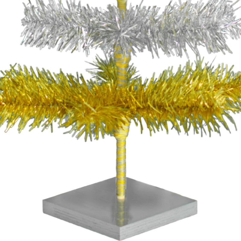 Gold & Silver Layered Tinsel Christmas Tree