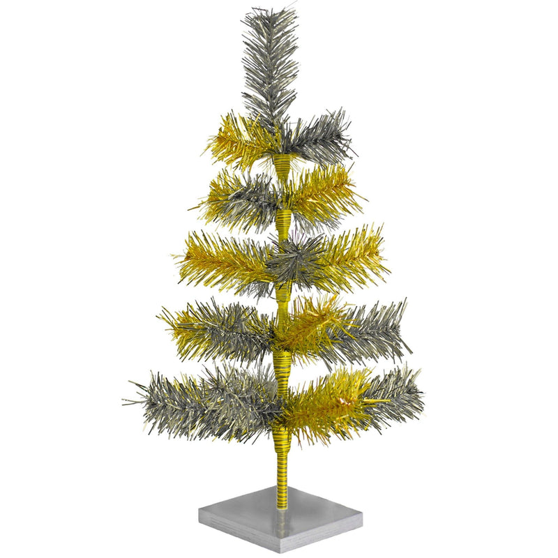 Gold & Silver Mixed Tinsel Christmas Tree