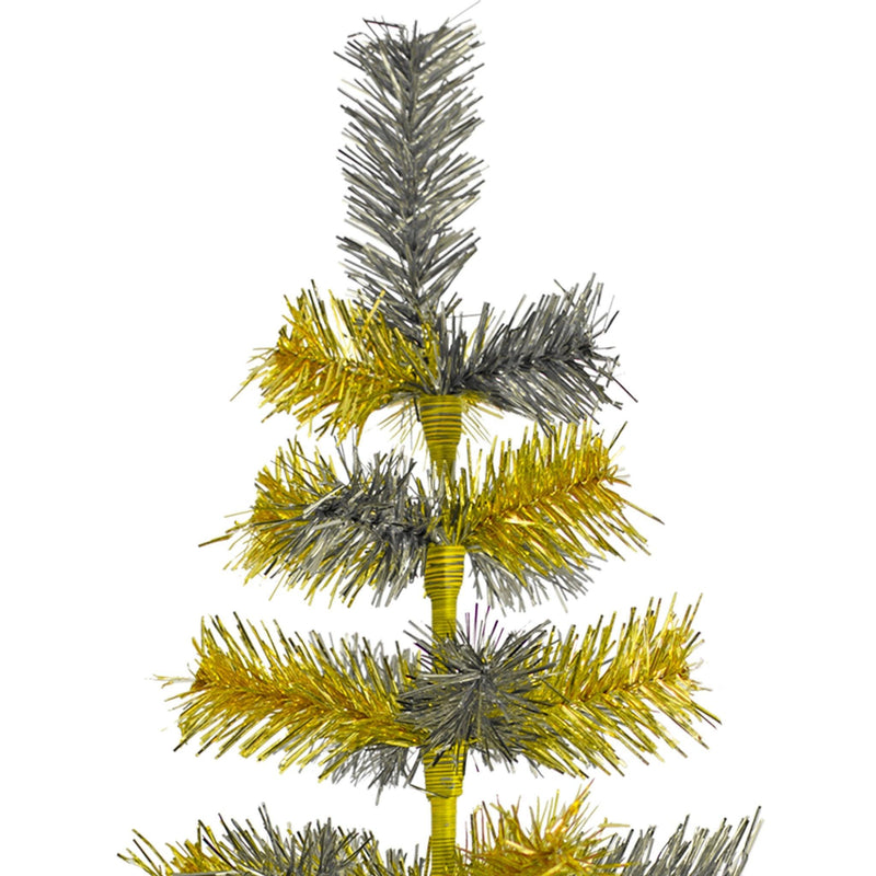 Gold & Silver Mixed Tinsel Christmas Tree