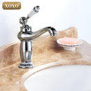 Gold and white ceramic bathroom basin faucet deck mounted mixer