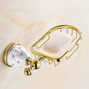 Gold and white crystal bath hardware set bathroom accessories