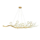Gold and white iron branch led pendant chandelier dining room