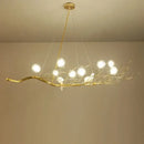 Gold and white iron branch led pendant chandelier dining room