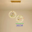 Gold bird led chandelier floral pendant light for dining room