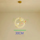 Gold bird led chandelier floral pendant light for dining room