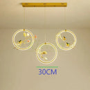 Gold bird led chandelier floral pendant light for dining room