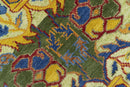 Gold, Blue And Green Transitional Hand Knotted 8x10 wool area rug