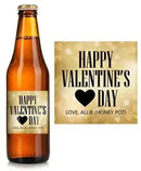 Gold Bokeh Hearts Beer Label