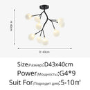 Gold branch shape firefly ceiling chandelier dining room lighting