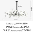 Gold branch shape firefly ceiling chandelier dining room lighting