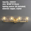 Gold brass four crystal vanity light fixtures for bathroom