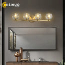 Gold brass four crystal vanity light fixtures for bathroom