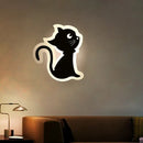 DecorBites™ Kids' Cartoon Apple/Leaf/Cat LED Flush Mount Wall Sconce - Small Acrylic Wall Light for Children's Bedroom in White