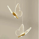 Gold butterfly acrylic chandelier pendant lamp for bedroom lighting