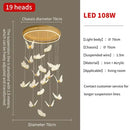 Gold butterfly chandelier living room pendant light