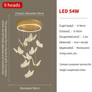 Gold butterfly chandelier living room pendant light