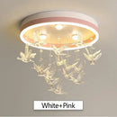 Gold butterfly crystal led ceiling chandelier for kids bedroom