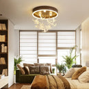 Gold butterfly crystal led ceiling chandelier for kids bedroom