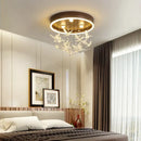 Gold butterfly crystal led ceiling lamp for kids bedroom