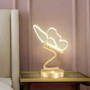 Gold butterfly led table lamp bedroom accent light
