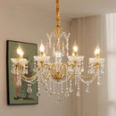 Gold candle style crystal chandeliers light for dining room