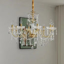 Gold candle style crystal chandeliers light for dining room