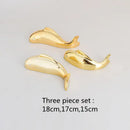 Gold carp fish lotus leaf wall art living room decor