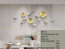 Gold carp fish lotus leaf wall art living room decor