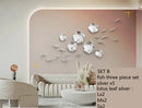 Gold carp fish lotus leaf wall art living room decor