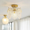 DecorBites™ Carved Glass Pearl Chandelier for Dining Room, Living Bedroom, Study, Balcony - LED Pendant Lighting