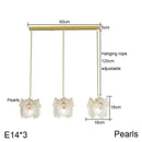 DecorBites™ Carved Glass Pearl Chandelier for Dining Room, Living Bedroom, Study, Balcony - LED Pendant Lighting