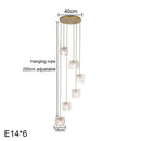 DecorBites™ Carved Glass Pearl Chandelier for Dining Room, Living Bedroom, Study, Balcony - LED Pendant Lighting