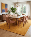 Gold Center Pattern Hand Loomed Wool Area Rug
