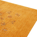 Gold Center Pattern Hand Loomed Wool Area Rug