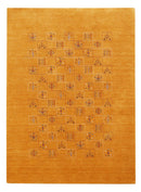 Gold Center Pattern Hand Loomed Wool Area Rug