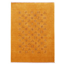 Gold Center Pattern Hand Loomed Wool Area Rug