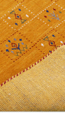 Gold Center Pattern Hand Loomed Wool Area Rug