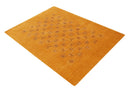 Gold Center Pattern Hand Loomed Wool Area Rug