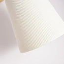 Gold ceramic led wall lamp with ribbed fabric shade for living room
