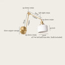 Gold ceramic led wall lamp with ribbed fabric shade for living room