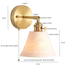 Gold ceramic led wall sconce with ribbed shade for bedroom