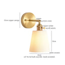 Gold ceramic led wall sconce with ribbed shade for bedroom