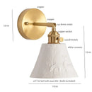 Gold ceramic led wall sconce with ribbed shade for bedroom