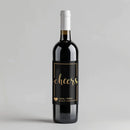 Gold Cheers Wine Label
