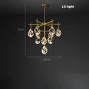 Gold circular diamond crystal stone lustre chandelier dining room