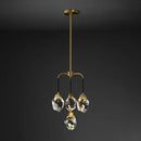 Gold circular diamond crystal stone lustre chandelier dining room