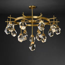 Gold circular diamond crystal stone lustre chandelier dining room