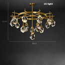 Gold circular diamond crystal stone lustre chandelier dining room