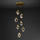 Gold circular diamond crystal stone lustre chandelier dining room